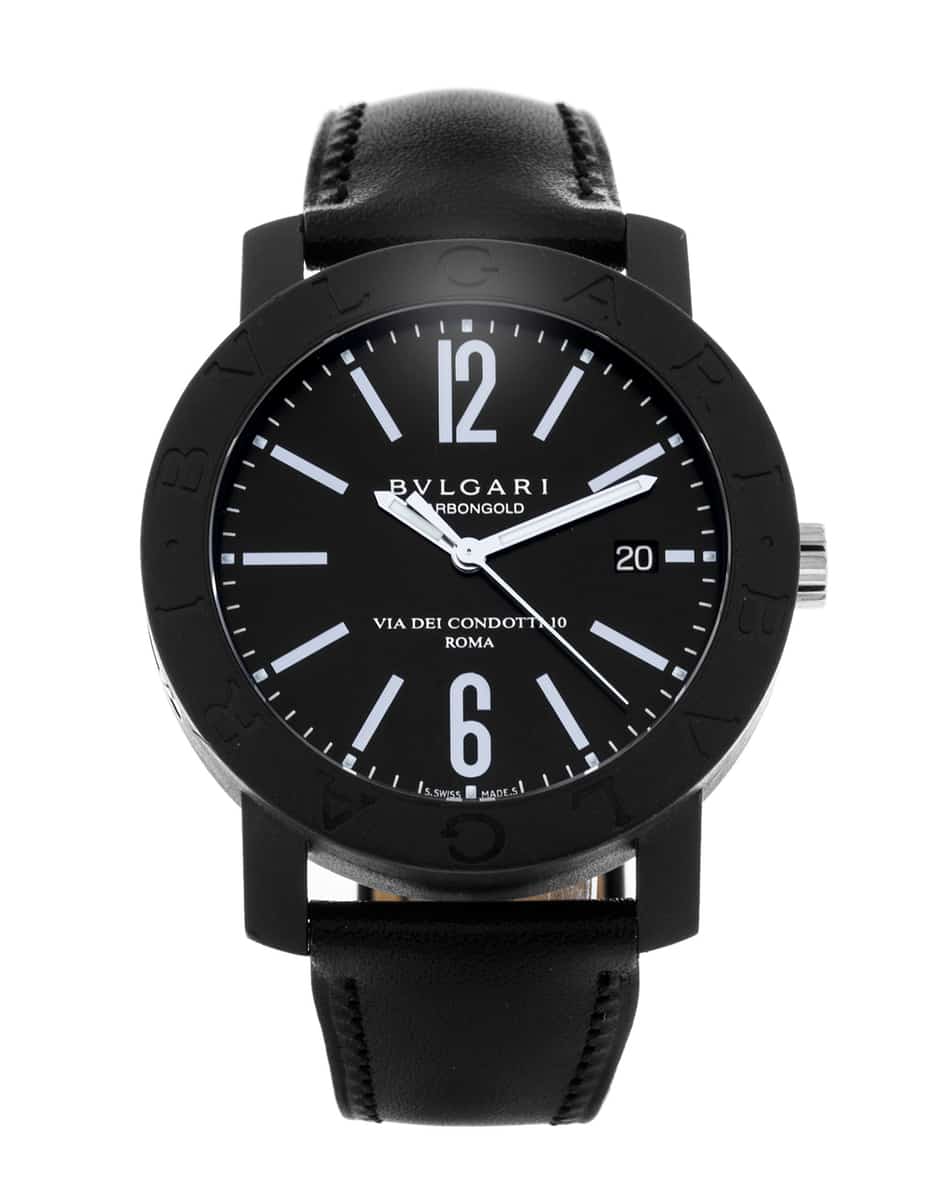 Bvlgari Bvlgari BB40CL Black Baton Dial Leather Strap